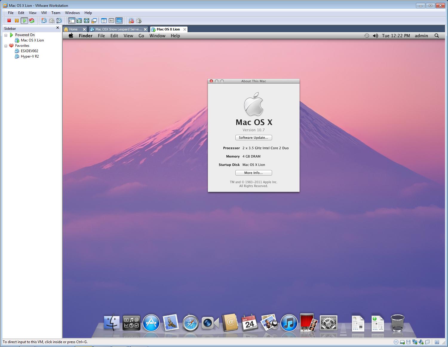 vmware for mac os x 10.7.5